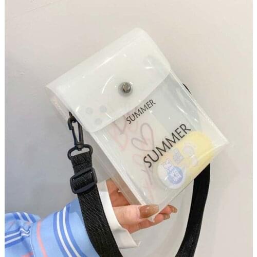 Transparent Shoulder Bags For Women Solid Color Casual Mini Square 2021 Summer New Designer All-Match Cross-Body Messenger Bags