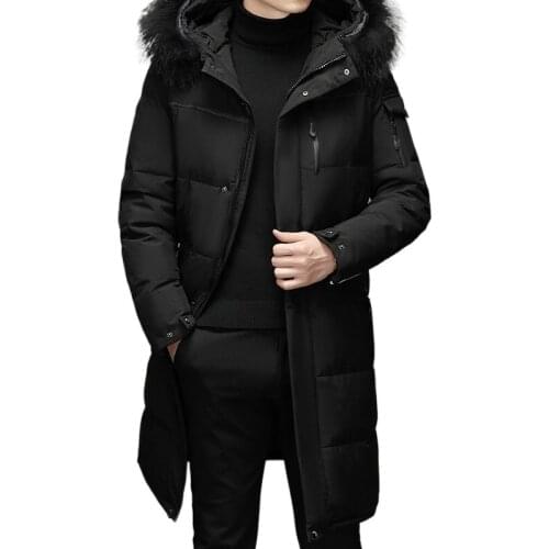 Down Parkas mens long Jacket Men Winter Jacket White Duck Down Parkas Thicken Coat Fur Hooded Thick Warm Windbreaker