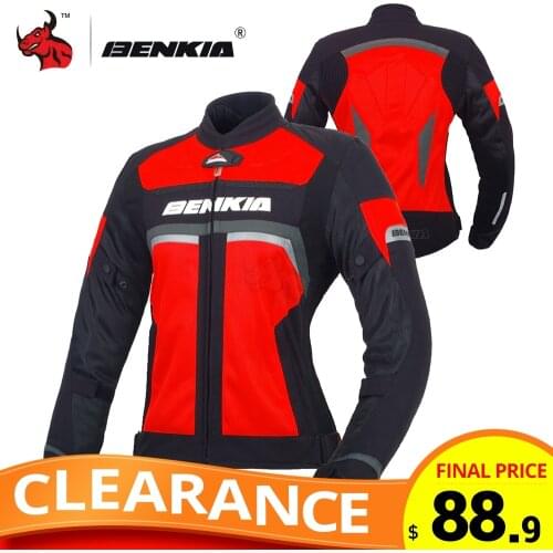 CLEARANCE Benkia Motorcycle Jacket Chaqueta Moto Protective Gear Summer Women Motocross Riding Jacket Body Armor W35