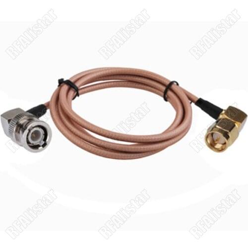 BNC Male Plug Right Angle to SMA Male RA RG142 RF Adapter Coaxial Pigtail Cable Solid Pin 30cm/50cm/1M/2M/3M/5Meter Or Customize