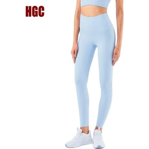 NO Front Seam Yoga Pants Sport Leggings Workout Women High Waist Fitness Squat Proof Tummy Control Naked-feel Fabric GYM Tights