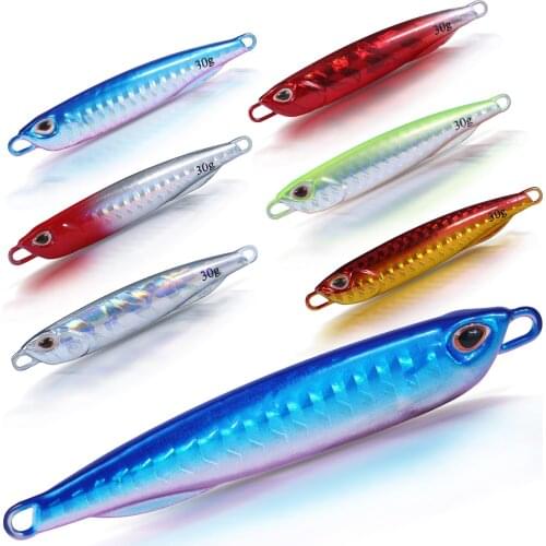 Sougayilang 10g 15g 20g 30g 40g Jigging Lure Metal Fish Bait Saltwater Fishing Lures Casting Jig Sea Fishing Boat Fishing Tackle