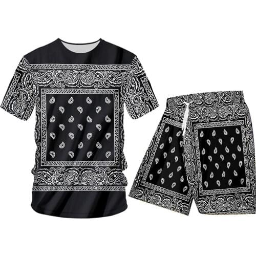 UJWI HipHop Women/men Baseball Shirt Paisley Graphic 3d Short Pants Vest Two Piece Set Unisex New Style Sweatsuit Long Sleeve