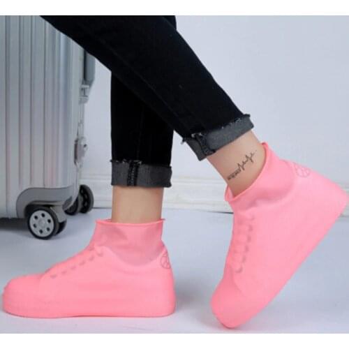 Waterproof Boots Shoe Cover Silicone Material Unisex Solid Color Shoes Protectors Rain Boots For Indoor Outdoor Rainy Days