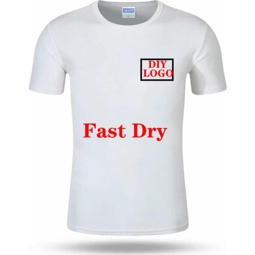 Factory Price! Free Custom LOGO Design Fast Dry T Shirt for Men Women Child DIY Photo or Logo Sport T-shirt tops Clothes Tee