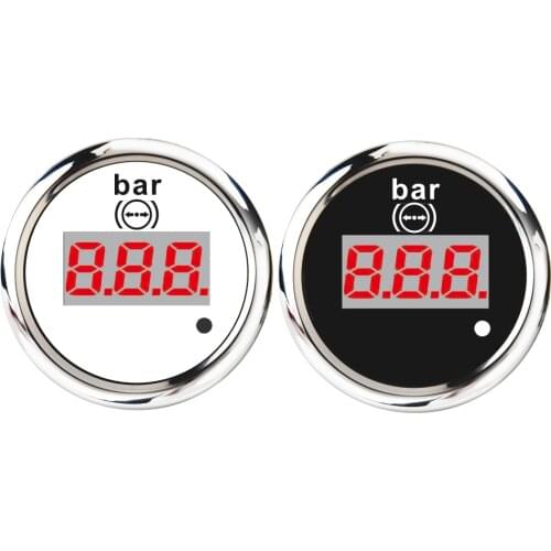 0-10 Bar Pressure Gauge with Alarm Waterproof Pressure Gauges 52mm Digital Pressure Gauge Stainless Steel IP67 Gauge 10-184ohm