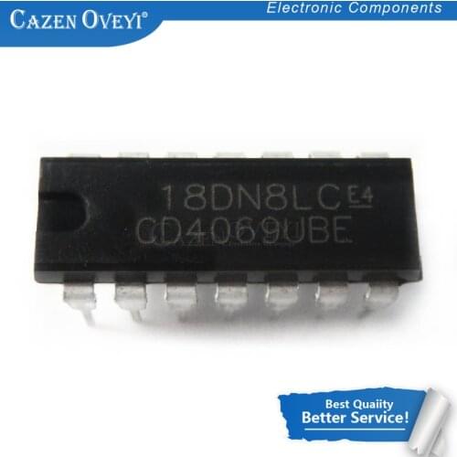 10pcs/lot CD4069UBE DIP14 CD4069U DIP CD4069 DIP-14 CD4069BE In Stock