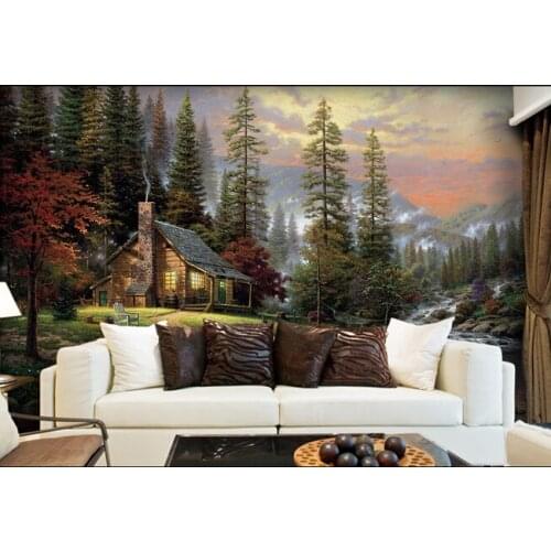 The custom 3D murals,European fairy tale forest hut oil painting papel de parede,living room sofa TV wall bedroom wall paper