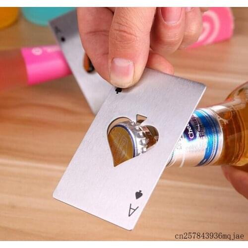 400pcs Spade A Poker Card Bottle Opener Beer Bottle Opener Black Silver Party Bar Accessories