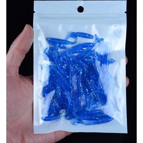 50pc/lot Luminous Paddle Tail Soft Grubs 0.6g 45mm Glow in Dark T Tail Lure Jig Head soft lure for bass Fishing Mandarin fishing