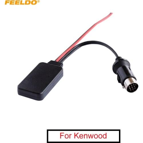 FEELDO Car Aux-in Wireless Bluetooth Adapter Module Audio Receiver Aux Cable for Kenwood 13Pin CD/DVD Host AUX Cable