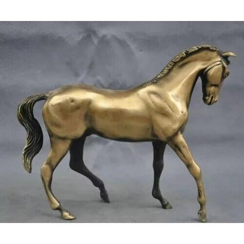 10" Fengshui 100% Bronze statue Art Good luck Horse Decoration sculpture