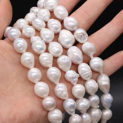 Natural Freshwater Pearl Irregular Round Baroque White Loose Beads For Jewelry Making DIY Bracelet Earrings Necklace Accessory