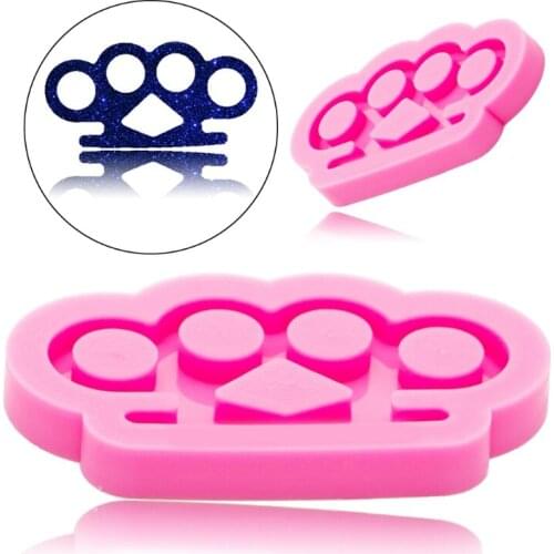 Key Chain Epoxy Resin Mold Handmade Brass Knuckles Shape Keychain Casting Silicone Mould DIY Crafts Making Tool