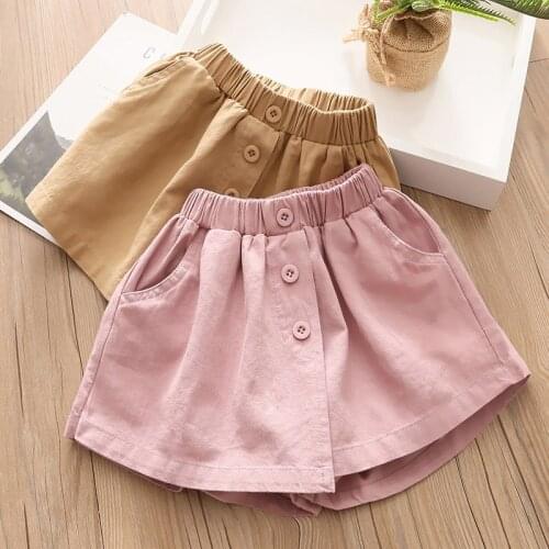 Baby Skirt Pants 2021 Summer New Girls Childrens Clothing Toddler Girl Pleated Skirt Short Pants Kids Girls Solid Shorts 3-9Y