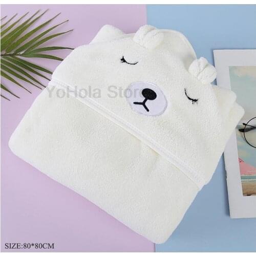 Baby Blanket Swaddling Cartoon Animal Cute Cat Hooded Bath Towel Soft Super Thick Warm Bathrobe Cloth Robe Unisex Boys Girls