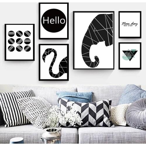 Geometry Animal Nordic Canvas Painting Wall Art Home Decor DIY Abstract Elephant Wall Art Print Living Room Bedroom Home Decor