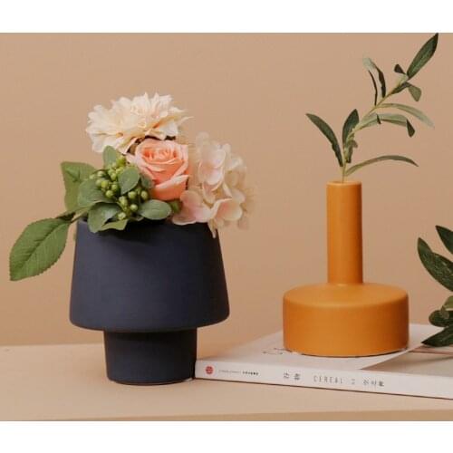 Nordic Geometry Morandi Ceramic Vase Flower Arrangement Home Livingroom Table Furnishings Crafts TV Cabinet Ornaments Decoration
