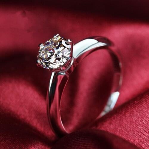 2Ct D Color 8.0mm Test Positive Moissanite Diamond Ring Solid 18K White Gold Ring Engagment Jewelry AU750