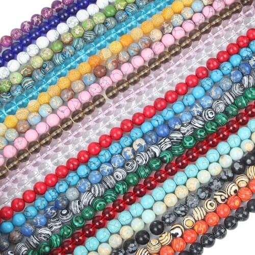 Colorful Malachites Natural Stone Beads Red Veins Agates Round Loose Beads For Jewelry Making For Bracelet & Necklaces 5size 8MM