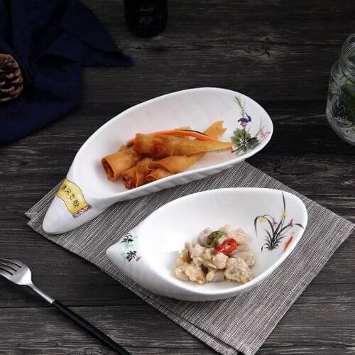 Creative White Ceramic Bowl Table Decoration Restaurant Hotel Tray Service Fruit Salad Bowl Sushi Plate decorative bowl