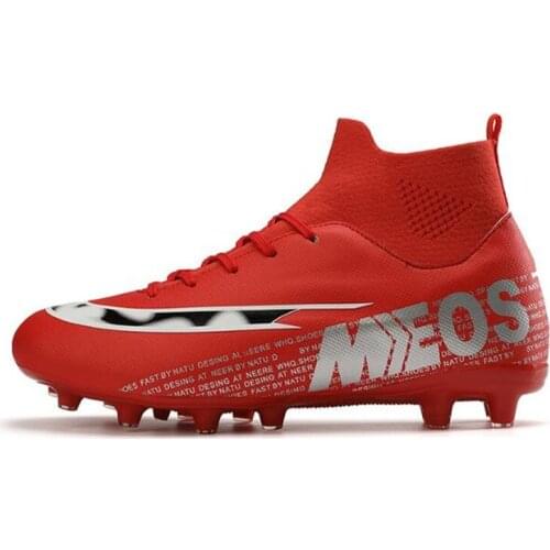 New Outdoor Men Boys Soccer Shoes TF/FG Football Boots Unisex High Ankle Kids Cleats Training Sport Sneakers Zapatos de mujer
