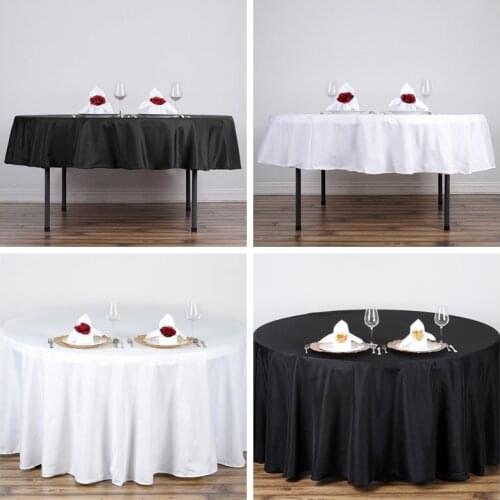 Round Tablecloth Wedding White Hotel Table Cloth Table Cover Overlay Tapetes Nappe Mariage Tablecloth Polyester