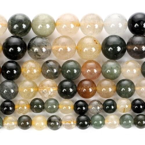 Hair Crystal Natural Stone Charm Round Loose Beads For Jewelry Making DIY Bracelets Necklace Earring Accessories 6/8/10MM