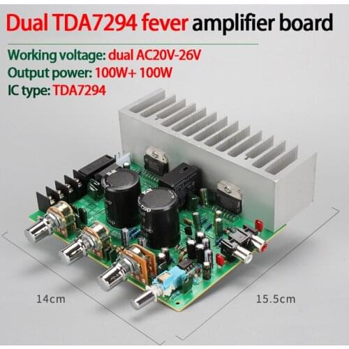 KYYSLB 100W*2 4~16ohm Dual AC20-26V TDA7294 2.0 Channel Power Amplifier Board High Power Fever Amplifier Board