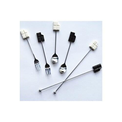 Small 304 Stainless Steel Cute Chocolates Girls Coffee Spoon Dinner Fruit Fork Stirring Rod Teaspoon Tea Spoon Dessert Tableware