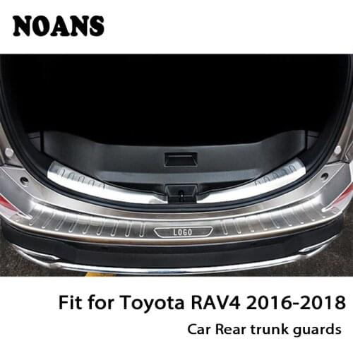 NOANS For Toyota RAV4 XA40 2016 2017 2018 Auto Car Rear Trunk Door Bumper Anti Scratch Strips Stainless Steel Accessories
