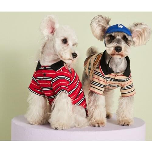 Dog Clothes Red Stripe POLO Shirt Cute Pet Costume Pet Shirts Designer Dog Clothes Dog T Shirts Dog Shirts for Small Dogs