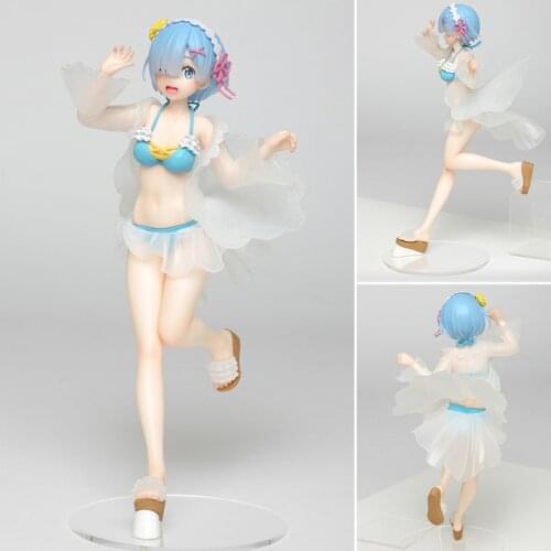 Original Taito Anime Figure Re Zero Start Life In A Different World Rem Swimsuit Knit Dress Figure PVC Collect Model Doll Toys