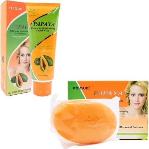 Skin whitening papaya soap whitening body skin bleaching soap cleanser cream rich in vitamin e