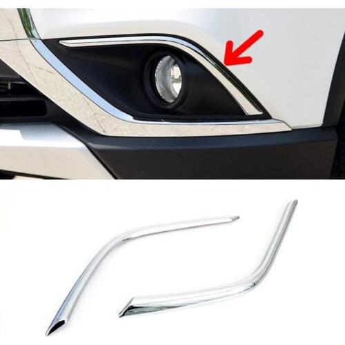 2pcs/set Car Front Fog Light Lamp Eyebrow Decoration Strips Trim Styling For Mitsubishi Outlander 2019 Exterior Molding
