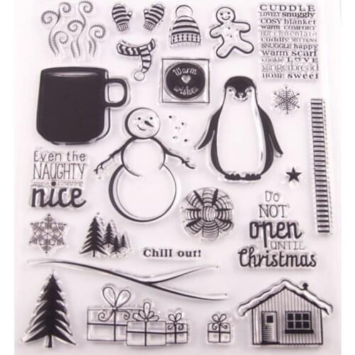Penguin Transparent Clear Silicone Stamp Seal DIY Scrapbooking Rubber Stamping Coloring Embossing Diary Decoration Reusable T102