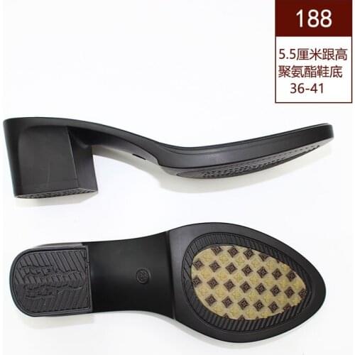 Sole womens polyurethane sole with heel soles non-slip wear-resistant thick-soled DIY handmade shoe accessories