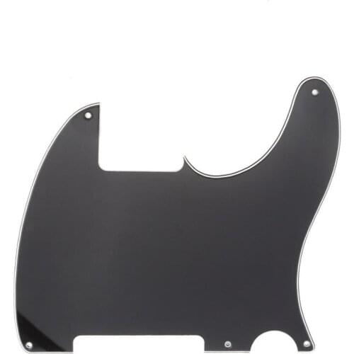 Musiclily 5 Hole Tele Pickguard Blank for Fender USA/Mexican Telecaster Esquire Guitar, 3Ply Black