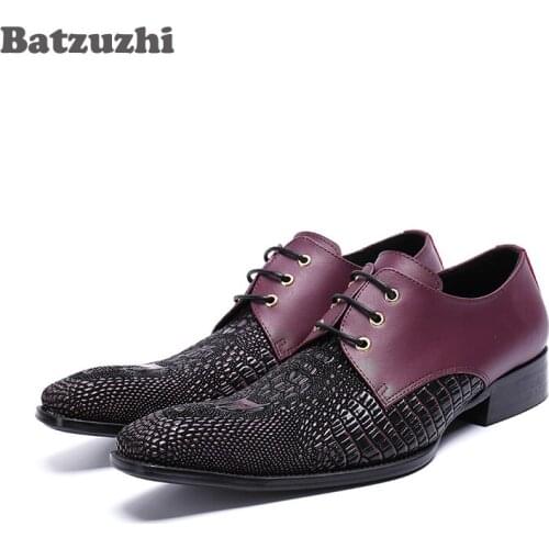 Luxury Mens Dress Shoes Rock Leather Wedding Italian Fashion Male Shoes Small Square Toe Handsome Party and Business Shoes Men