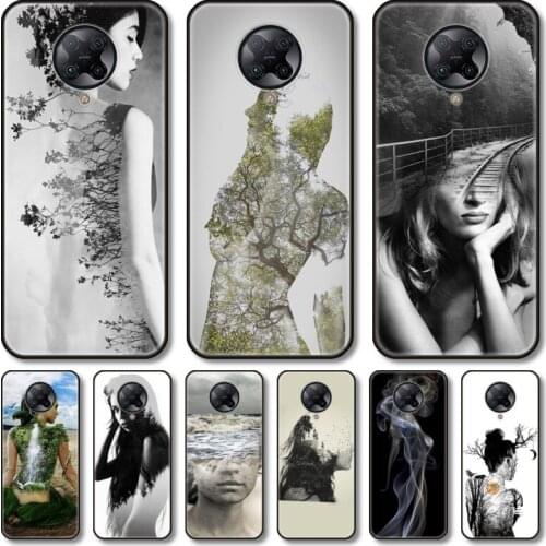 Sexy lady Phone Case For xiaomi M2 C3 X3 F2 Lite NFC 6 5 x Poco k30 Pro Anime Black Cover Silicone Back Pretty tpu