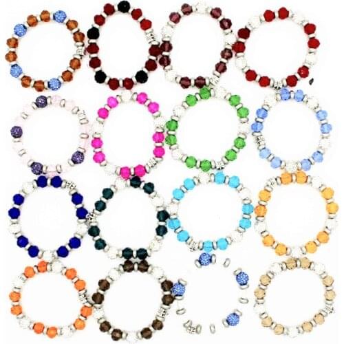 Mix 16pcs Bead string Bracelet Crystal birthstone bead adjustable Cuff Lucky Bangle For Women Best Gifts Can hang accessories