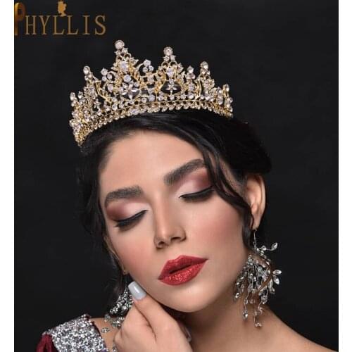 A150 Silver Gold Zircon Wedding Crown Headpiece Zircon Bridal Tiara Wedding Hair Jewelry Birthday Pageant Princess Headwear