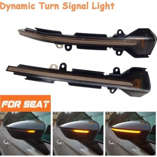 2pcs Dynamic Rearview Mirror Blinker Turn Signal LED Light For Seat Leon III 5F 2013-2018