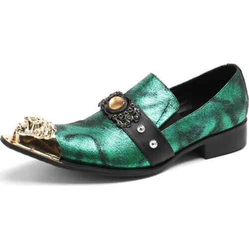 Europe America Trendy Party Shoes Men Loafres Luxury Wedding Dress Shoes Mens Career Work Stylist Singer Shoes Big yards 45 46