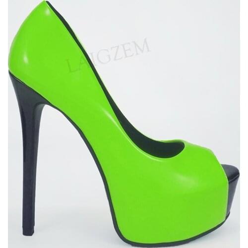 SEIIHEM Handmade Women Platform Pumps Slip On High Heeled Sandals Unisex Party Prom Shoes Woman Ladies Big Size 43 44 45 47 52