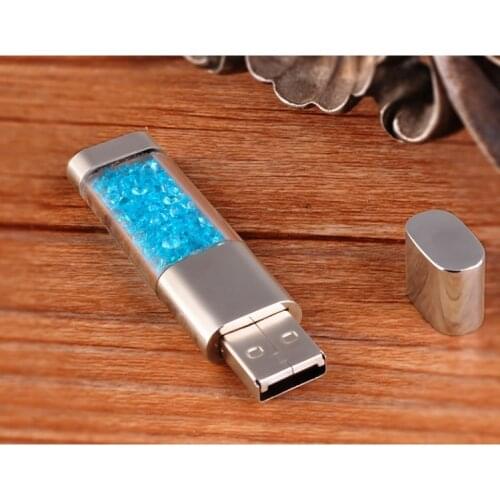 Real Capacity Jewelry Crystal Diamond Memory Stick Usb Flash Drive 128GB 64GB 32GB 16GB 8GB 2.0 Mini Usb Pendrive Girl Gift