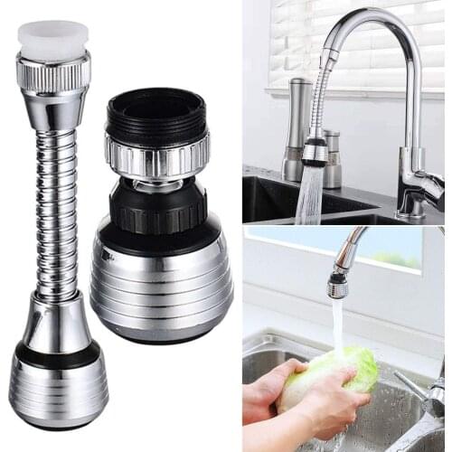 Stainless Steel 360 Degree Rotatable Water-Saving Faucet Aerator Sprinkler Faucet Water Filter Bubbler Kitchen Splash Head