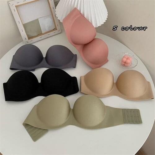 Women Sexy Strapless Bra Solid Invisible Push Up Bras Underwear Seamless Without Straps Bralette Lingerie Underwear Intimates