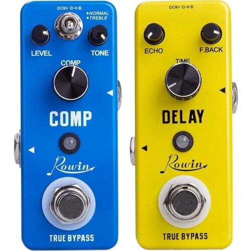 2 Pcs Guitar Effect Pedal: 1 Pcs Analog Vintage Delay Guitar Effect Pedal & 1 Pcs Compressor Pedal Comp Effect Pedal for G
