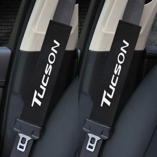 2pcs Auto Shoulder Pads Cover Case for hyundai Tucson 2016 2018 2019 Car Accessories Car Seat Belt Cover